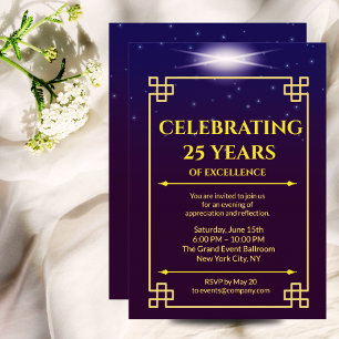 Corporate Anniversary Invite Purple Blue Gradient