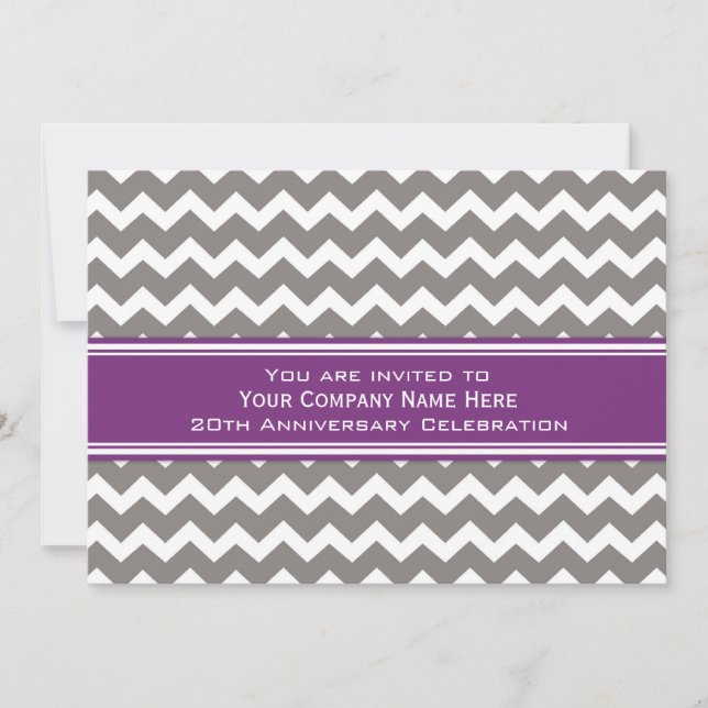 Corporate Anniversary Party Invitations Grey (Front)