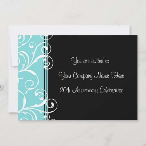 Corporate Anniversary Party Invitations Teal