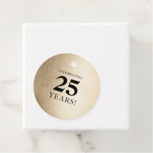 CORPORATE ANNIVERSARY stylish business black gold Favor Tags