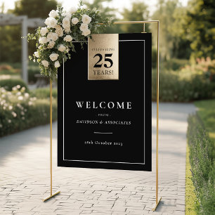 CORPORATE ANNIVERSARY stylish business black gold Foam Board