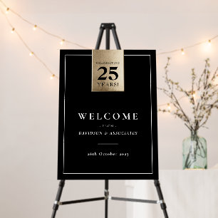 CORPORATE ANNIVERSARY stylish business black gold Foam Board