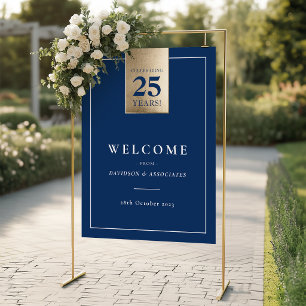 CORPORATE ANNIVERSARY stylish business navy gold Foam Board