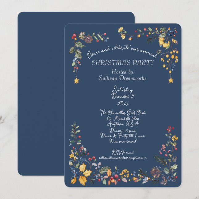 Corporate Annual Christmas Party  Invitation (Front/Back)
