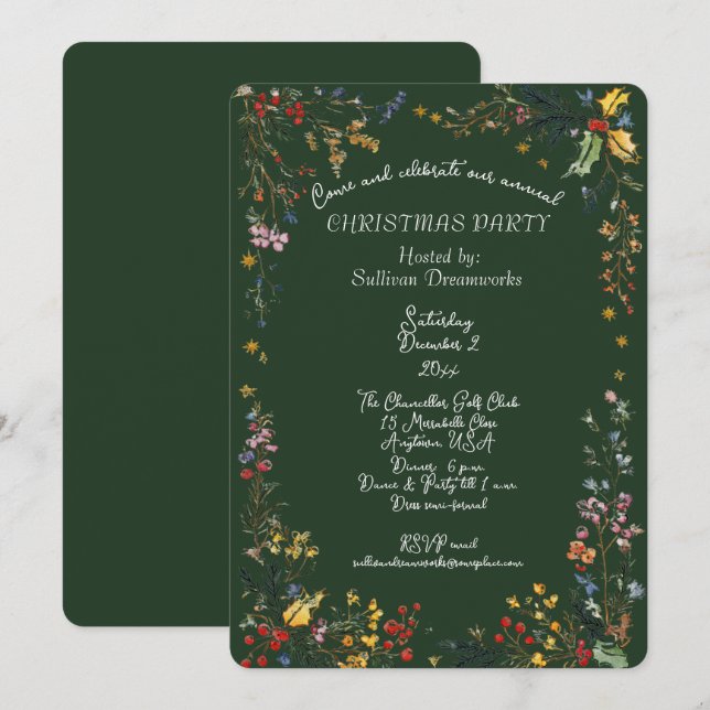 Corporate Annual Christmas Party  Invitation (Front/Back)