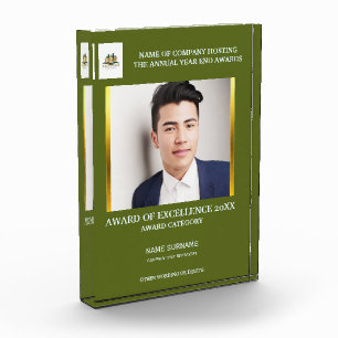 Corporate award green gold excellence recognition