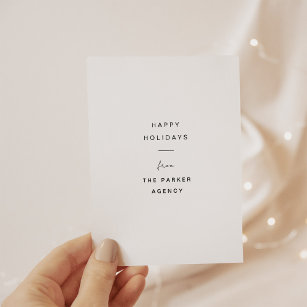Corporate Black and White Modern Typography Holiday Card