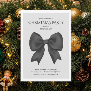 Corporate Black Bow Christmas Holiday Party Invitation