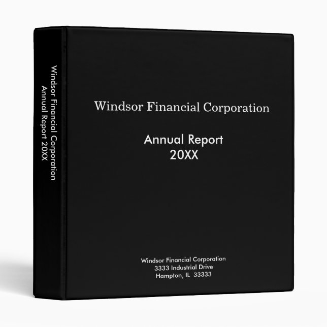 Corporate Black Elegant Business Binder (Front/Spine)