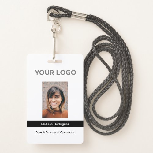 Corporate Black Employee Photo ID Badge