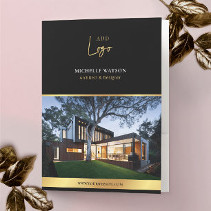 Corporate Black & Gold Logo Business Photo Pocket Folder