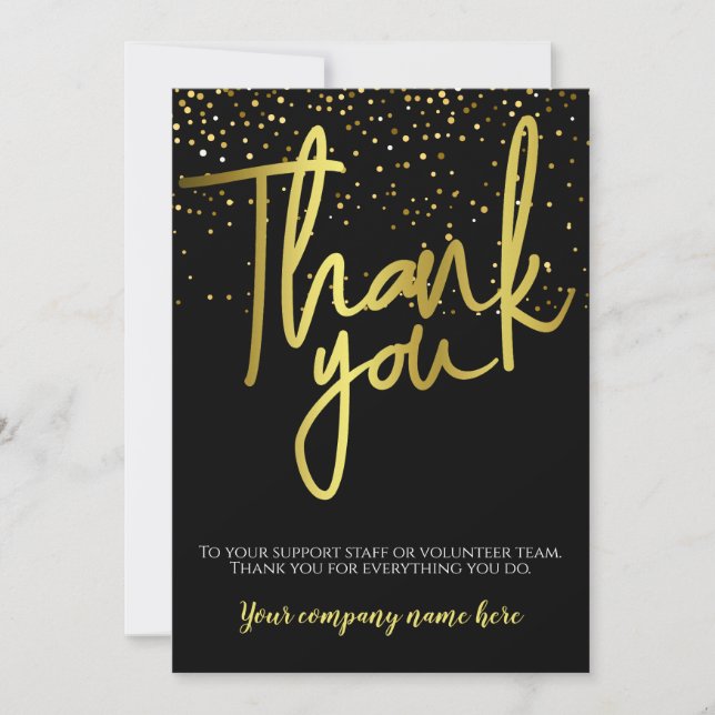 Corporate Black Gold Typography Thank You (Front)