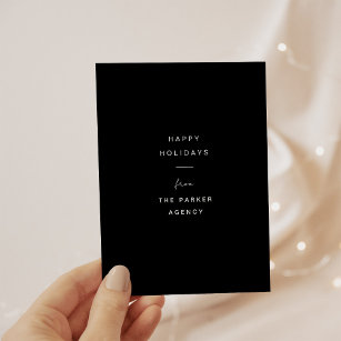 Corporate Black Modern and Minimal Typography Holiday Card