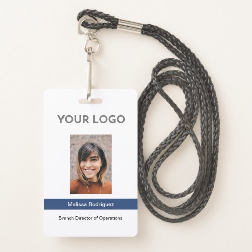 Corporate Blue Employee Photo ID Badge