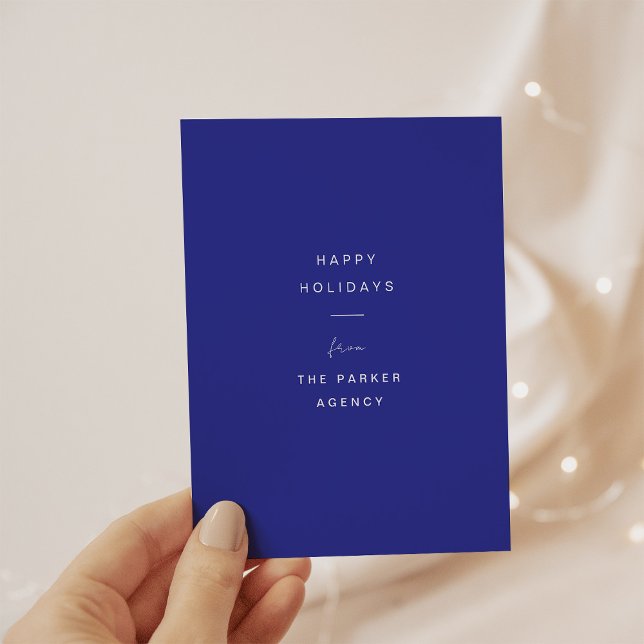 Corporate Blue Modern and Minimal Typography Holiday Card (Creator Uploaded)