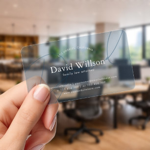 Corporate Blue Monogrammed Minimalist Professional Clear Business Cards