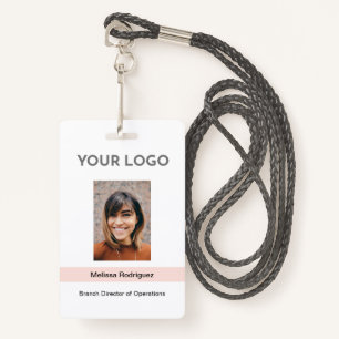 Corporate Blush Pink Employee Photo ID Badge
