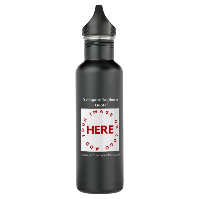 Corporate Branded Logo Business Marketing Swag Stainless Steel Water Bottle (Left)