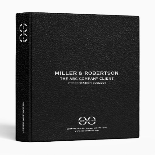 Corporate Branded Presentation Binder with Logo