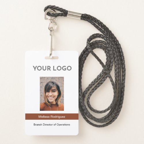 Corporate Brown Employee Photo ID Badge