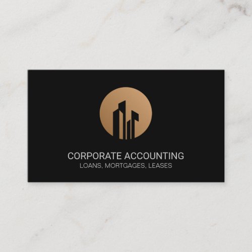 Corporate Buildings Icon Business Card