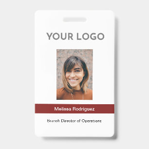 Corporate Burgundy Employee Photo ID Badge