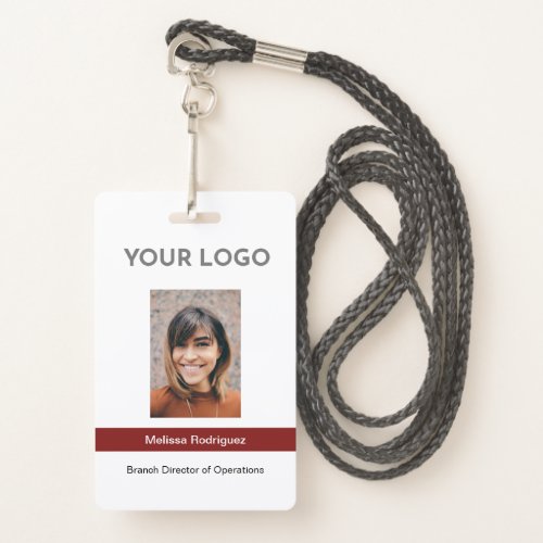 Corporate Burgundy Employee Photo ID Badge