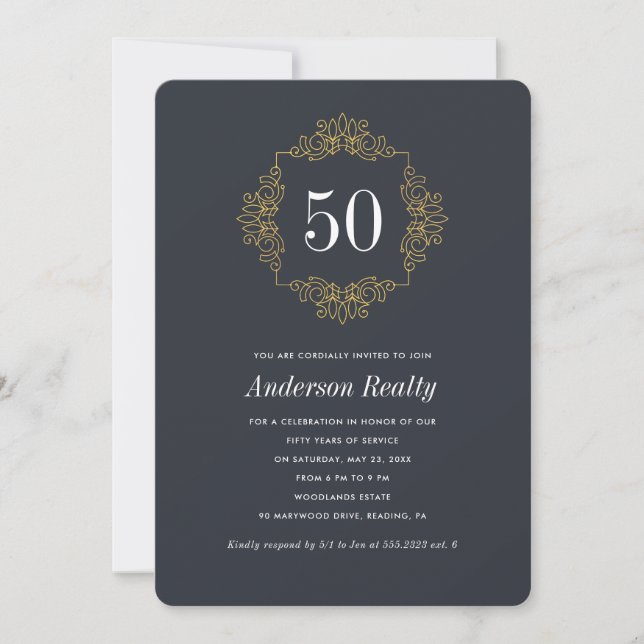 Corporate Business 50th Anniversary Invitation (Front)