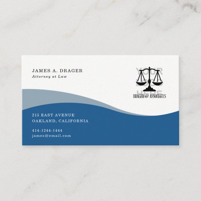 Corporate Business Card : Blue Wave (Front)