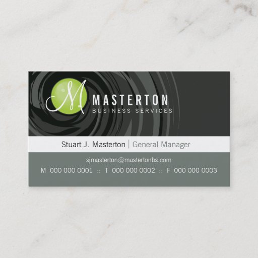 Customizable CORPORATE BUSINESS CARD :: cyclone monogram 1