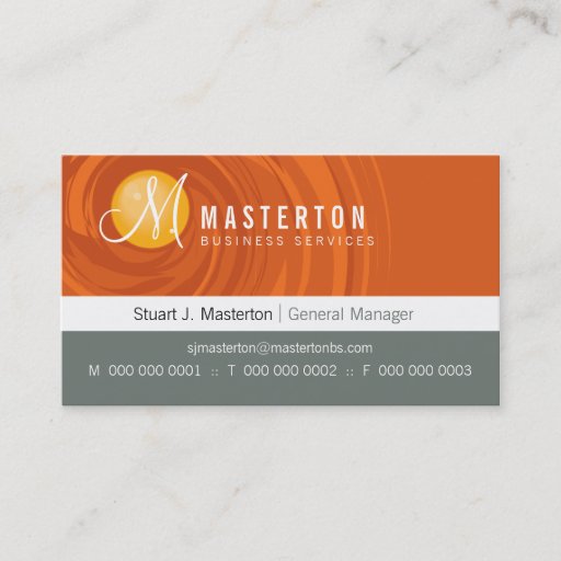 Customizable CORPORATE BUSINESS CARD :: cyclone monogram 2