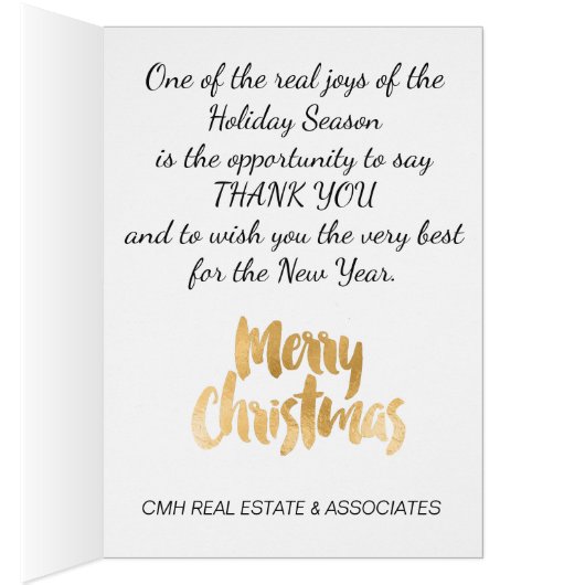 Corporate Business Christmas Card with Christmas T (Inside (Right))