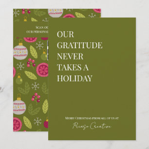 Corporate Business Christmas Personalized QR Code Holiday Card