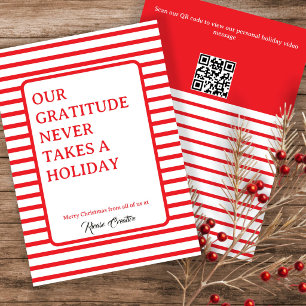 Corporate Business Christmas Personalized QR Code Holiday Card