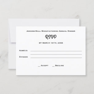 Corporate Business Company Dinner Event RSVP Card