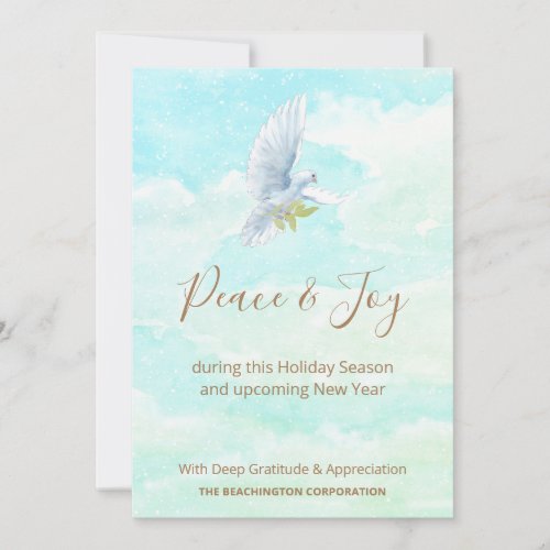  Corporate Business Dove Joy Peace Holiday Card