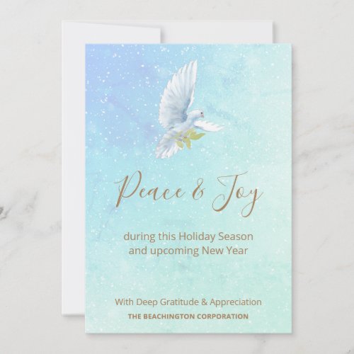  Corporate Business Dove Peace Joy Holiday Card
