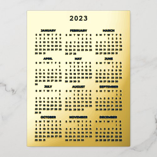 Corporate Business Gold luxurious Elegant Calendar Foil Invitation Postcard