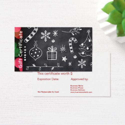 Corporate Business Holiday Gift Card Certificates