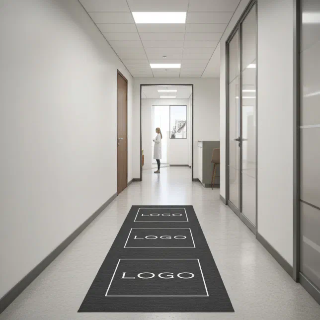 Corporate Business Large Vertical Logo Black Runner | Zazzle