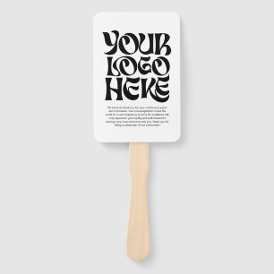 Corporate Business Logo and Text Thank You Favor Hand Fan