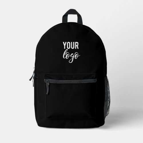 Corporate Business Logo Black Minimalist Company Printed Backpack