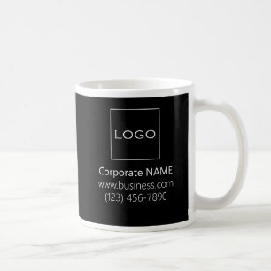 Corporate Business Logo Brand Promo Black White Coffee Mug