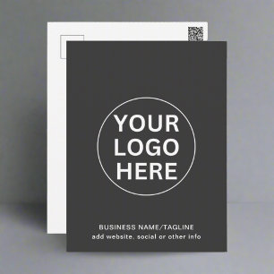 Corporate Business Logo Branding Gray Postcard