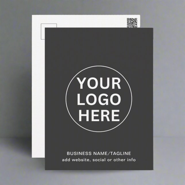 Corporate Business Logo Branding Gray  Postcard (Creator Uploaded)