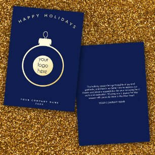 Corporate Business Logo Christmas Ornament Card