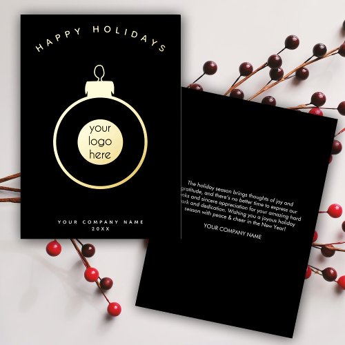 Corporate Business Logo Christmas Ornament Card