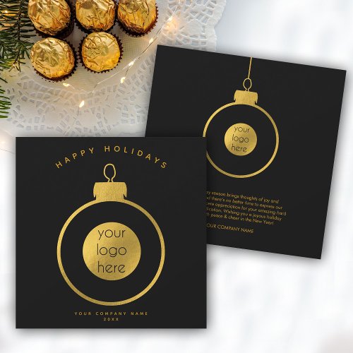 Corporate Business Logo Christmas Ornament Card