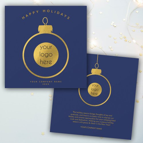 Corporate Business Logo Christmas Ornament Card