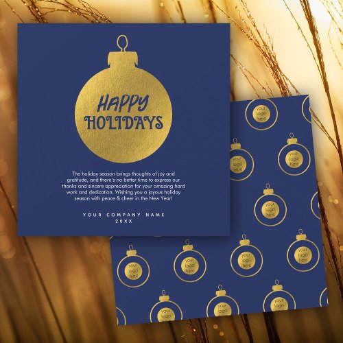 Corporate Business Logo Christmas Ornament Card